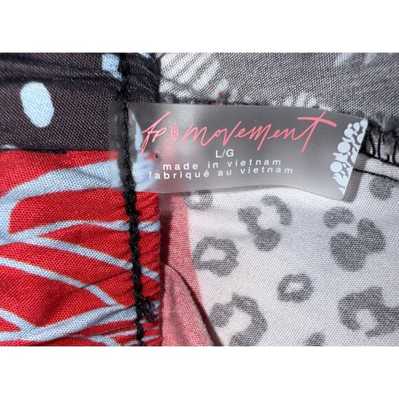 Free People Movement Game Day Pants High Rise Wide Leg Wildflower Retro SZ XL - Picture 5 of 7